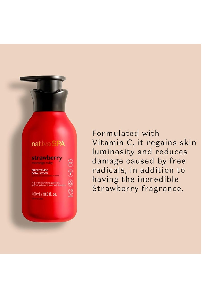 NATIVA SPA O BOTICÁRIO - Nativa SPA by O Boticário, Ruby Strawberry Antioxidant Body Lotion, Brightening Vitamin C and Nourishment for Radiant Skin, 13.5 Ounce - Image 1