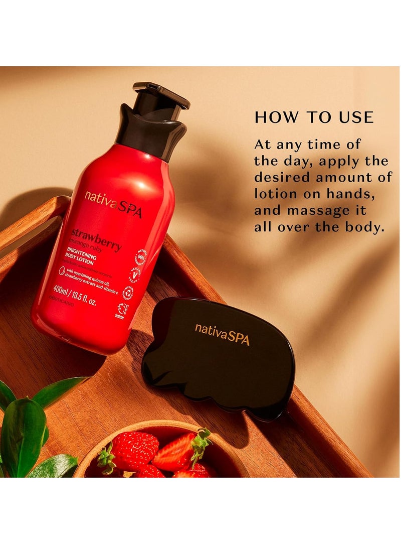NATIVA SPA O BOTICÁRIO - Nativa SPA by O Boticário, Ruby Strawberry Antioxidant Body Lotion, Brightening Vitamin C and Nourishment for Radiant Skin, 13.5 Ounce - Image 1