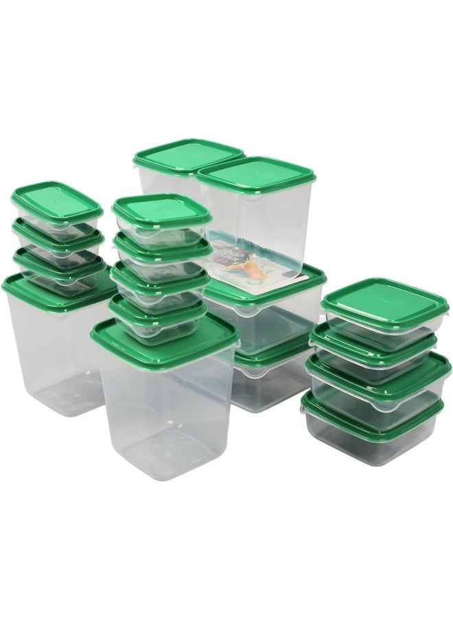 17-Piece Food Storage Container Set with Green Lids - Image 2