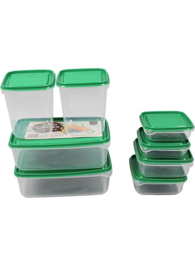 17-Piece Food Storage Container Set with Green Lids - Image 3