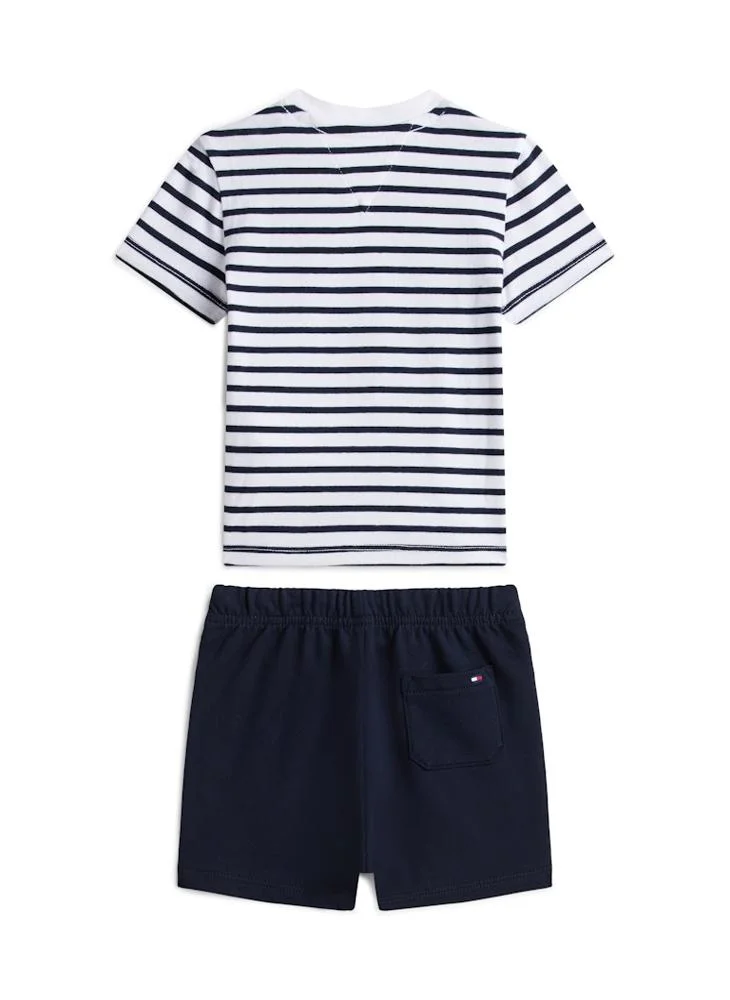 TOMMY HILFIGER Kids Stripe Crew Neck T-Shirt And Short Set