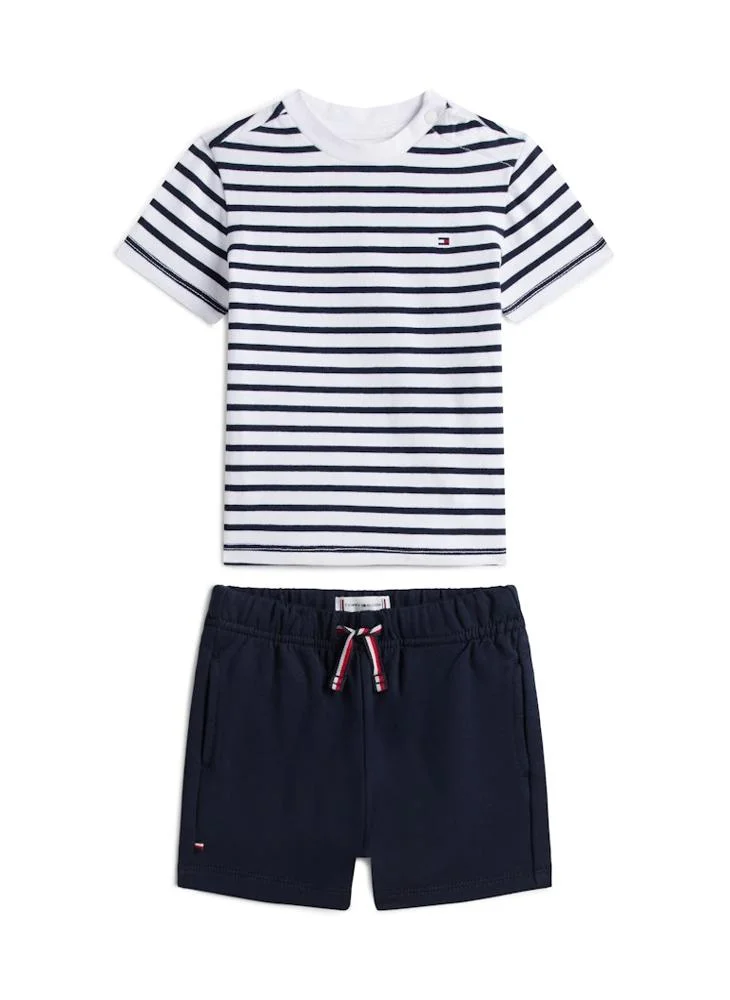 TOMMY HILFIGER Kids Stripe Crew Neck T-Shirt And Short Set