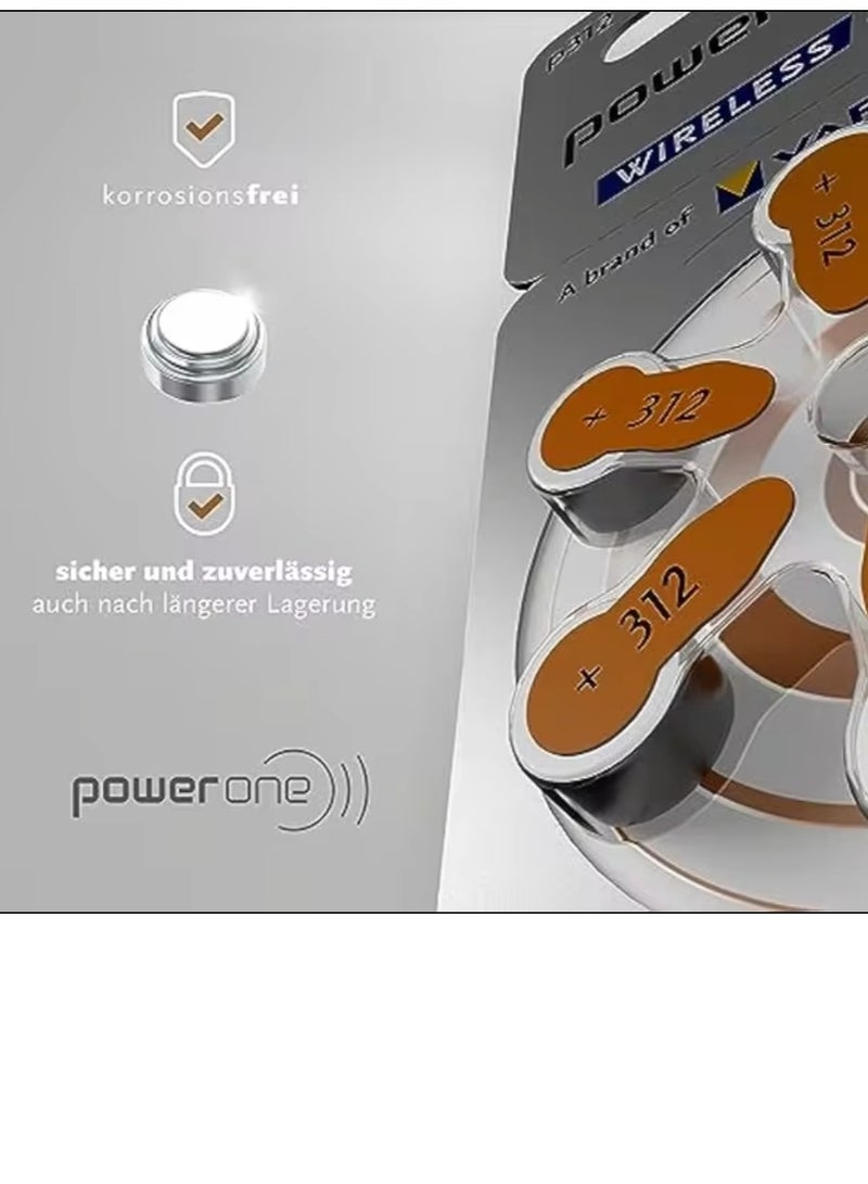 Power One 60-Piece Original High Level Hearing Battery Set P312  - Image 2