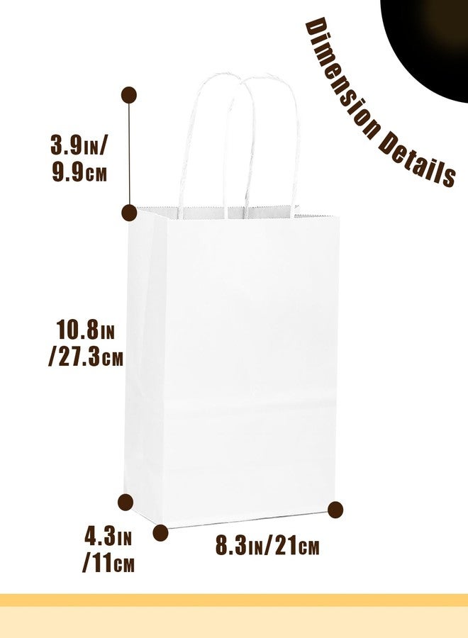 qiqee 30-Packs White Gift Bags with Handles Bulk 10.8"x8.3"x4.3" Medium Size Paper Bags Multiple Uses (Medium Size) - Image 5