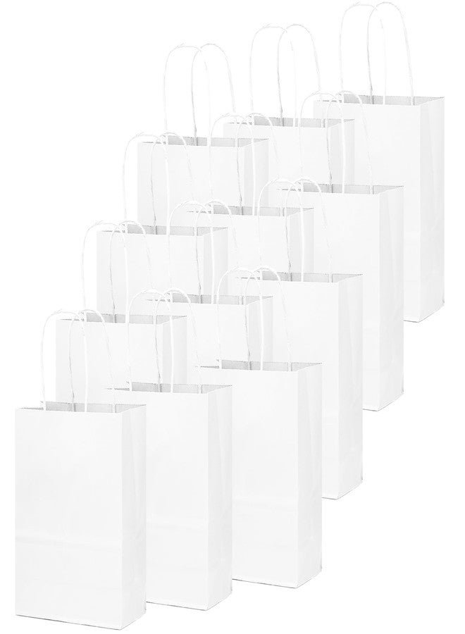 qiqee 30-Packs White Gift Bags with Handles Bulk 10.8"x8.3"x4.3" Medium Size Paper Bags Multiple Uses (Medium Size) - Image 2