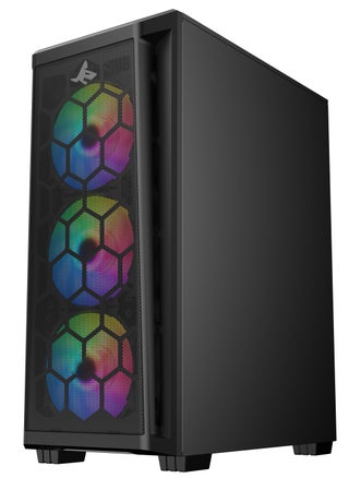 صندوق الكمبيوتر شاركس RAZORFIN ARGB ATX مع لوحة شبكية أمامية (R-200) مع 4 مراوح 120 مم ARGB مثبتة مسبقًا، جهاز تحكم عن بُعد، لوحة جانبية من الزجاج، ومنافذ: نوع C1 / USB3.0 *1 / USB2.0 2 / أزرار: الطاقة / إعادة التعيين / LED، (أسود). - pzsku/Z1E610E6D8966A603CD6DZ/45/_/1738694136/502b71b7-c398-4eef-96f7-d20d420401b1