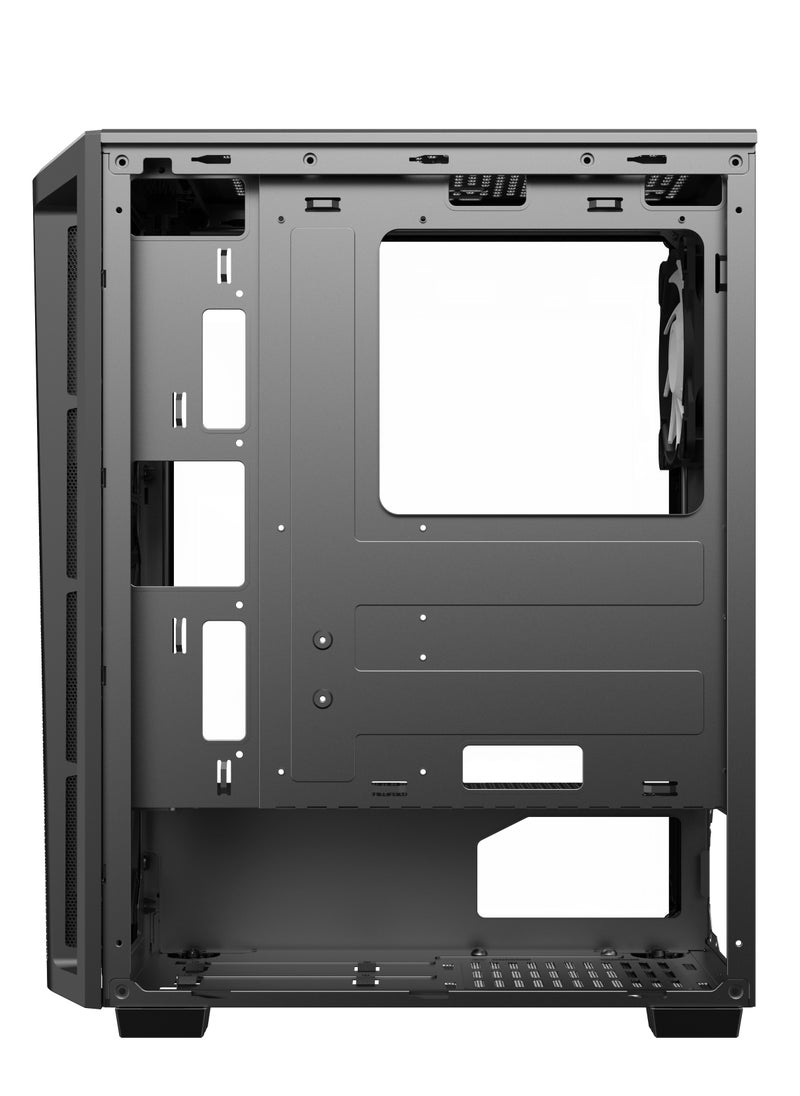 SHARX SHARX CASE RAZORFIN  ARGB ATX PC Case With Front Mesh Panel (R-200), 4 x 120mm Pre-Installed Fans, Remote Controller, Glass Side Panel,Ports Type C*1/ USB3.0 *1/ USB2.0 *2 Buttons:Power/Reset/LED.  - Image 5