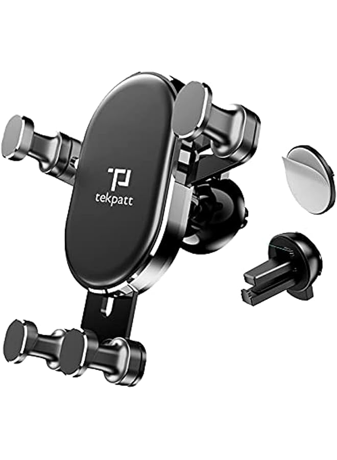 إيروريكس حامل هاتف للسيارة من Tekpatt Gravity، حامل هاتف عالمي 2 في 1، حامل هاتف عالمي مثبت في السيارة، حامل هاتف للسيارة، ملحقات الهاتف المحمول - Image 1