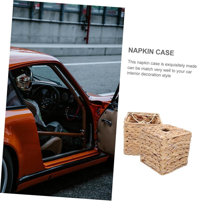 حامل علبة المناديل الزخرفي القديم القابل لإعادة التعبئة موزع المناديل للسيارة المكتب المنزل - Image 3