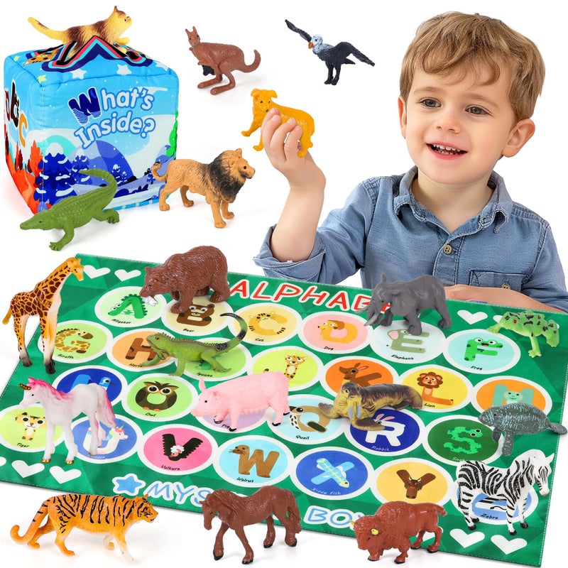 Merrypuls Alphabet Mystery Box for Kids Alphabet Learning Toy with 26 PCS Animal Figurines Letter Matching Game Montessori Educational Toy Preschool Kindergarten Gift for Toddlers Ages 38 - Image 2