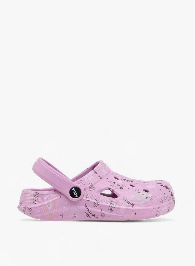 أكوا كلّوجز مطبوعة للبنات مع حزام خلفي