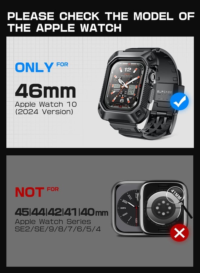 SUPCASE for Apple Watch 11/10 46mm Case with Band (Unicorn Beetle Pro), [Military-Grade Protection] [Scratch-resistant] Rugged Men Cover with Adjustable Strap Band for iWatch 11/10 46mm, Black - Image 2