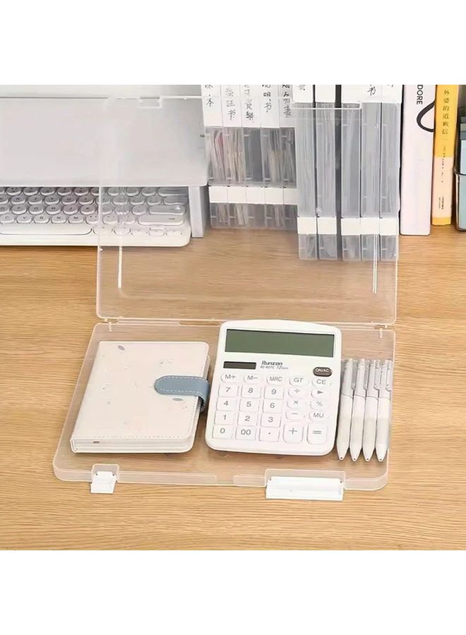 1 White Office Desk Calculator Compact Portable For Students Professionals Finance Daily Necessities - Image 3