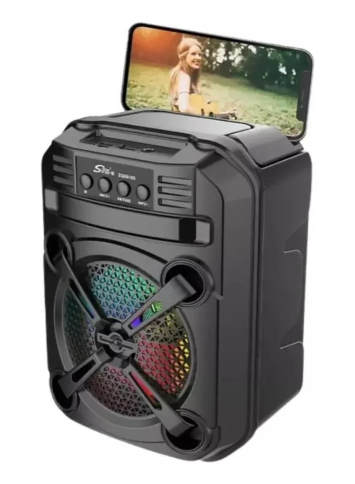 سينجي مكبر صوت لاسلكي محمول ZQS6165 مع ميكروفون - أسود - Image 3