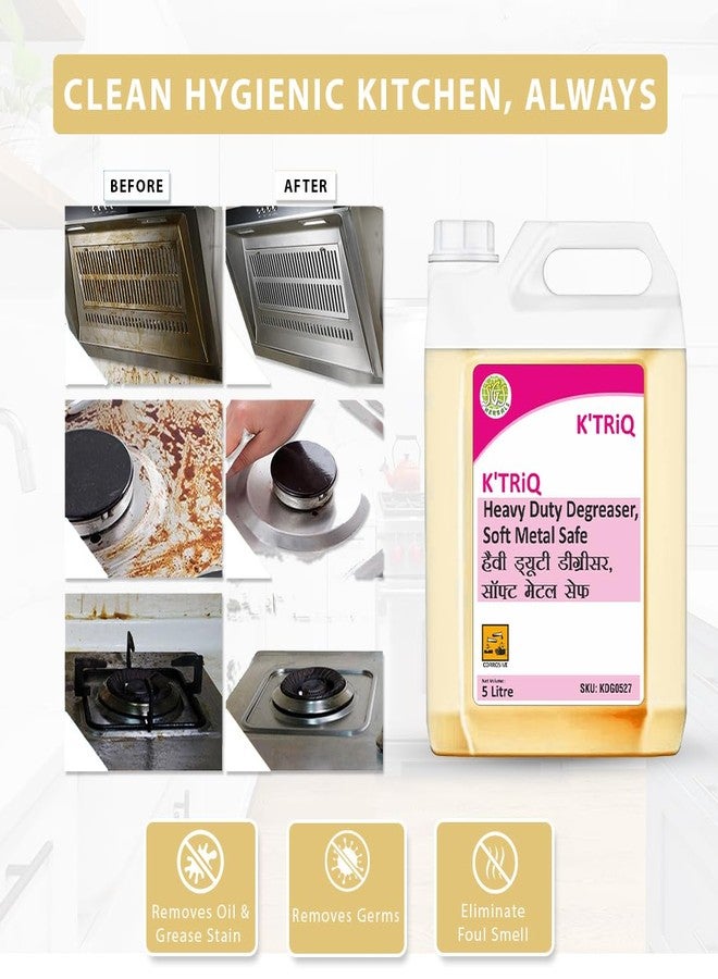 K'TRiQ Powerful Kitchen Cleaner & Degreaser Removes Oil, Food Stains, Grease and Grime. Cleans Kitchen Slabs, Tiles, Floor, Sink, Marble (5 Litre Pack of 1) - Image 3