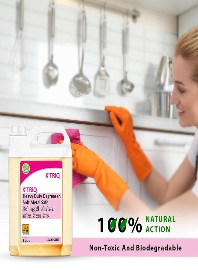 K'TRiQ Powerful Kitchen Cleaner & Degreaser Removes Oil, Food Stains, Grease and Grime. Cleans Kitchen Slabs, Tiles, Floor, Sink, Marble (5 Litre Pack of 1) - Image 5