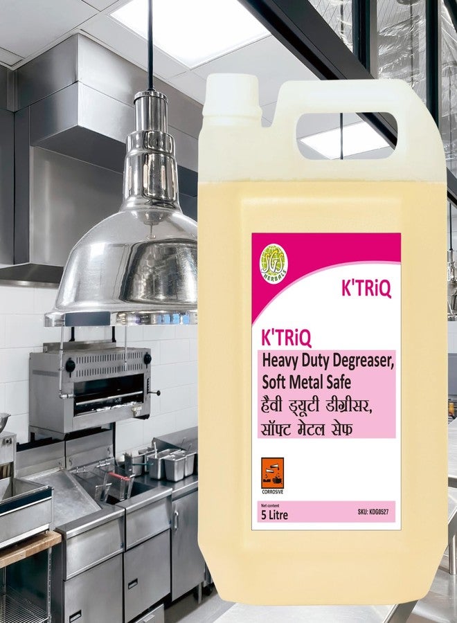 K'TRiQ Powerful Kitchen Cleaner & Degreaser Removes Oil, Food Stains, Grease and Grime. Cleans Kitchen Slabs, Tiles, Floor, Sink, Marble (5 Litre Pack of 1) - Image 4