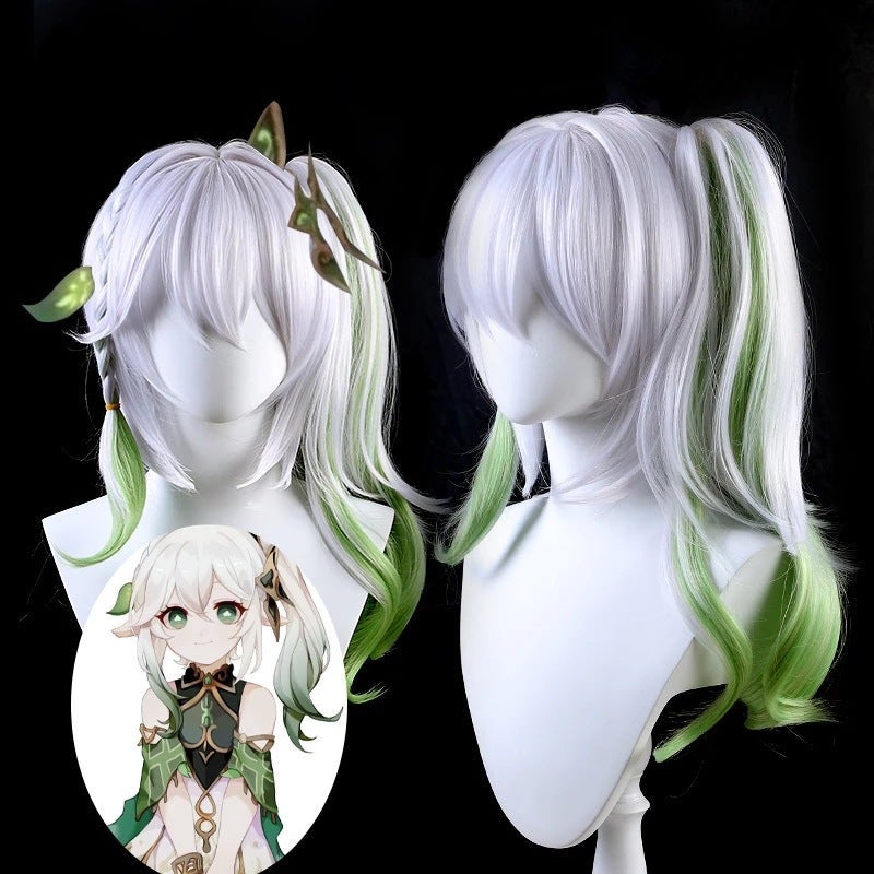 Original God grass God cos wig nasida nahida grass God Xumi single ponytail anime Mobile game wig Grass God wig