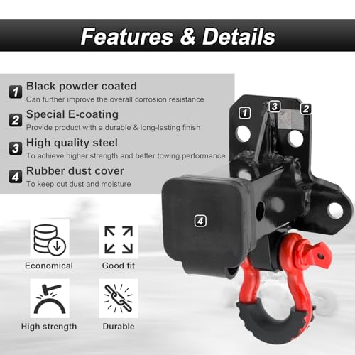 ROMELACK 2” Rear Receiver Trailer Hitch No Drill Compatible with Can Am Maverick R/Max All Models 2024-2026 - Image 4