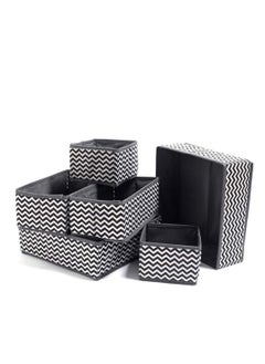 Excefore Foldable Cloth Storage Box, 6 Pcs Closet Dresser Drawer Organizer, Drawer Organizer Clothes, Sundries Storage Box, for Clothes, Socks, Scarves, Ties (Black)  - Image 1