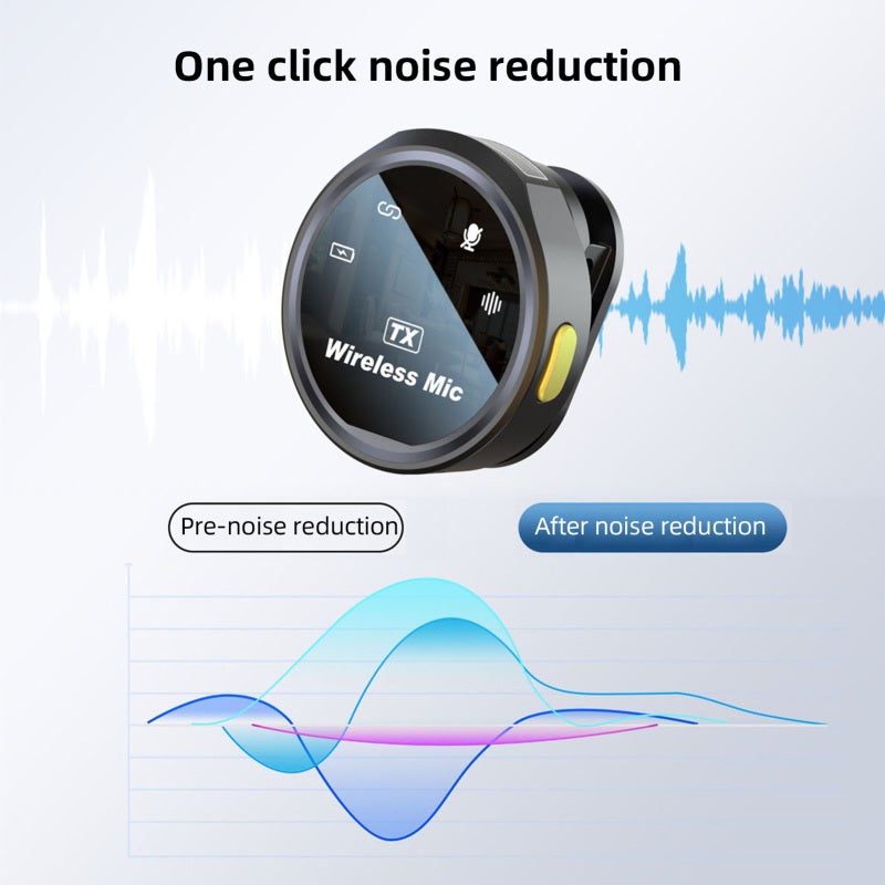 One-Trigger-Two 2.4G Wireless Microphone Magnetic Attachment Clip On Mic for Smartphone Noise Cancelling Real Time Monitoring Built-in Battery with Charging Case Replacement for iPhone 14/13/12/11 - Image 2