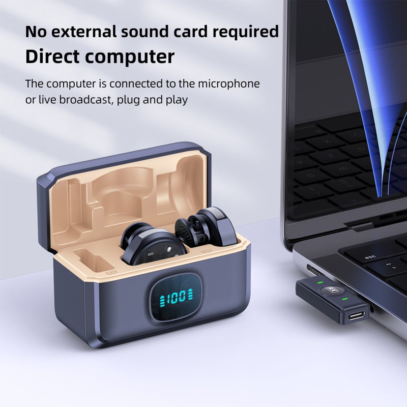 One-Trigger-Two 2.4G Wireless Microphone Magnetic Attachment Clip On Mic for Smartphone Noise Cancelling Real Time Monitoring Built-in Battery with Charging Case Replacement for iPhone 14/13/12/11 - Image 4