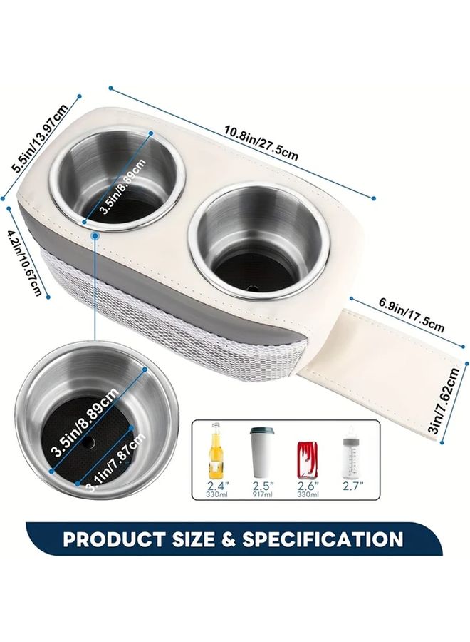 Blue Stainless Steel Pontoon Cup Holder For Boat Seat Car RV Sofa Double Beverage Mobile Phone Holder - Image 5
