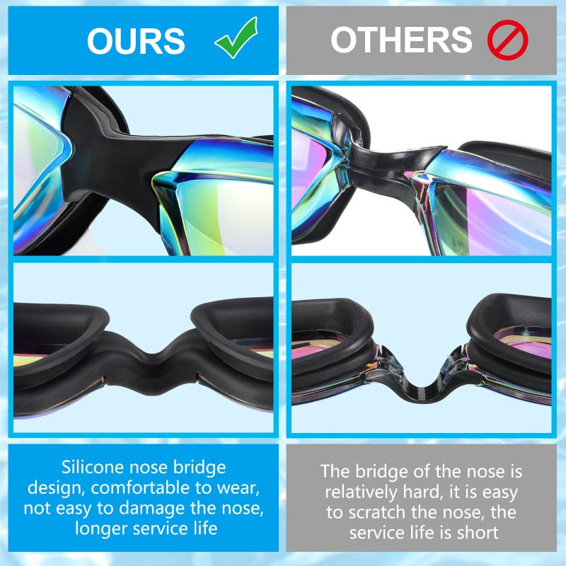 Flutesan 6 Pack Swim Goggles Antifog Swimming Equipment with Protection Polarized Women Men Swimming Goggles No Leaking Full Protection Sport Swimming Goggles with Wide View for Adult Youth (Vivid Color) - Image 3