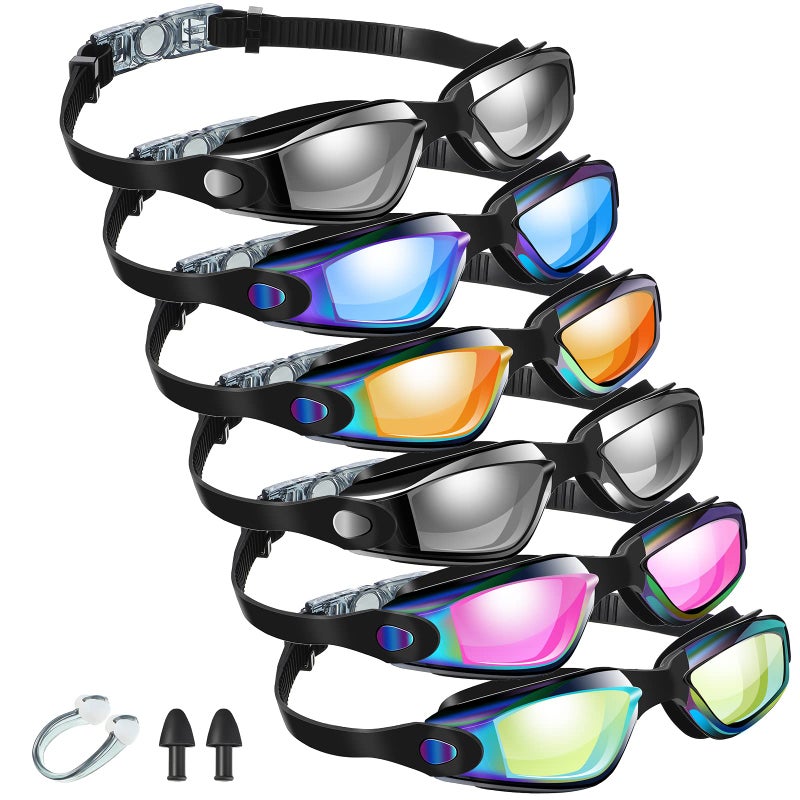 Flutesan 6 Pack Swim Goggles Antifog Swimming Equipment with Protection Polarized Women Men Swimming Goggles No Leaking Full Protection Sport Swimming Goggles with Wide View for Adult Youth (Vivid Color) - Image 1