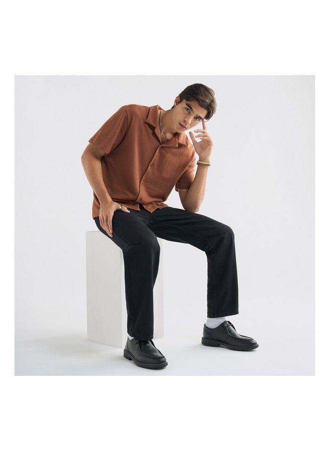 FAV Regular Fit Textured Camp Collar Shirt  - Image 4