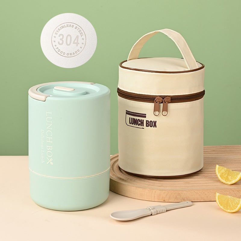 Portable Insulated Food Lunch Container Set with Thermal Lunch Box, 3 Separate Stackable Lunch Container for Adult Kids Men Women - Image 1