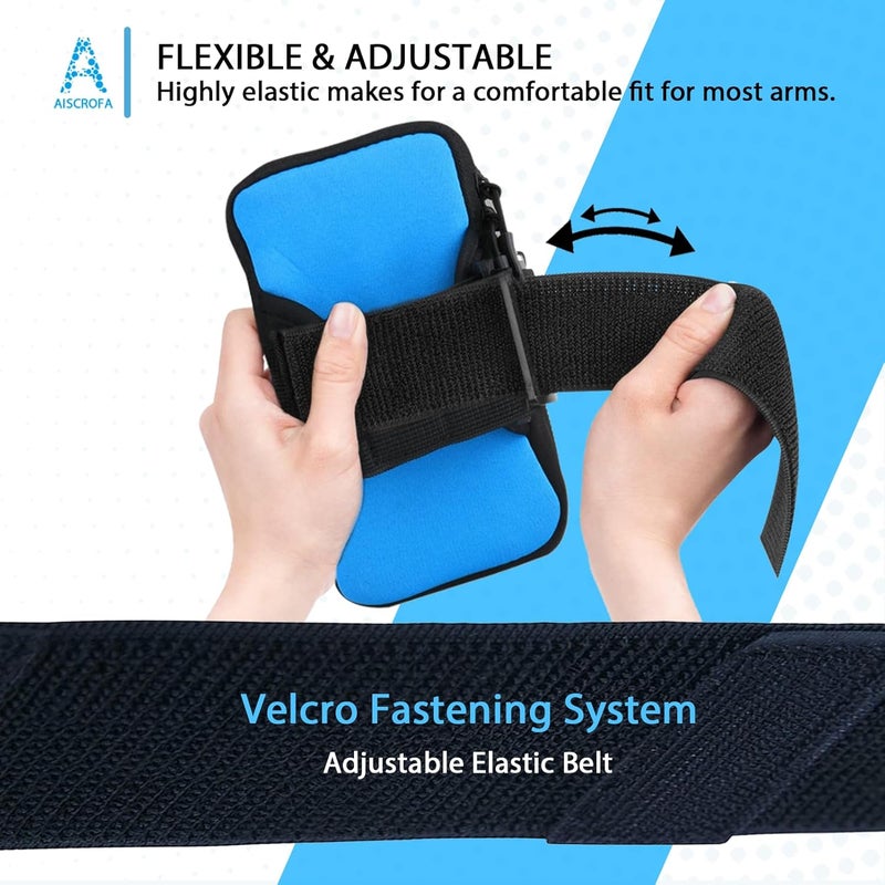AiScrofa Sports Armband, Running Gym Universal Smartphone Arm Bag with Earphone Hole Multifunctional Pockets foriPhone 15, 14, 13, 12, 11 Pro Max, Xs, Xr, X, 8 Plus, SE, Galaxy S22 Ultra and More - Image 5