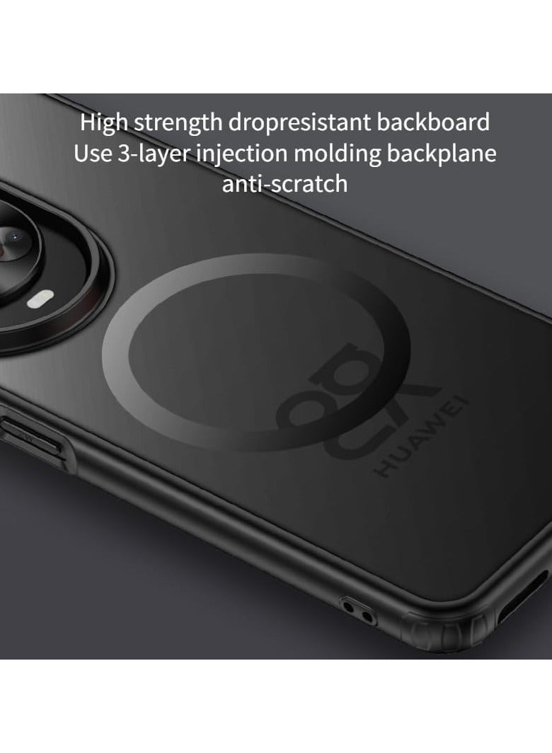 Magnetic Case Compatible with Huawei Nova 14 Ultra, Matte Frosted and Crystal Clear Cases Airbag Drop Shock Cover Soft Side Hard Back Case - Image 3
