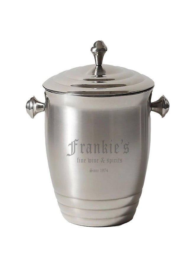 Lenox Tuscany Classics Personalized 96oz 18/10 Stainless Steel Ice Bucket with Lid and Handles, Custom Engraved Insulated Metal Ice Bucket for Cocktail Bar, Parties, Bar Cart Accessories - Image 1