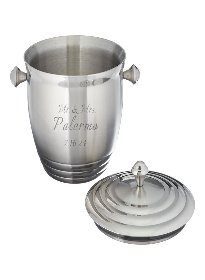 Lenox Tuscany Classics Personalized 96oz 18/10 Stainless Steel Ice Bucket with Lid and Handles, Custom Engraved Insulated Metal Ice Bucket for Cocktail Bar, Parties, Bar Cart Accessories - Image 4