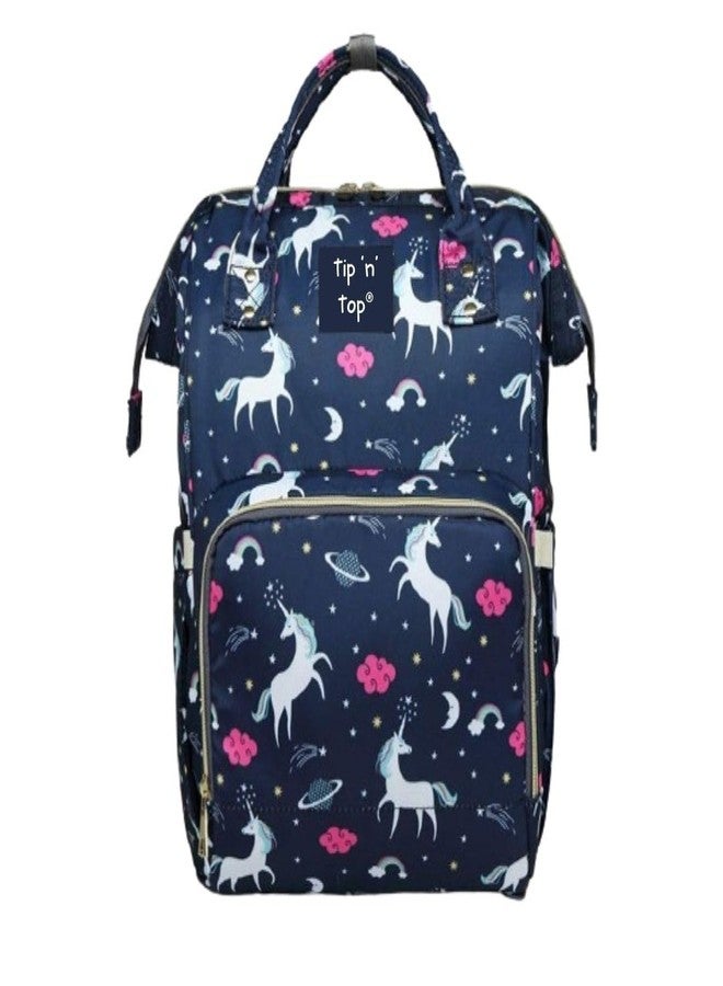 Tip 'n' Top Baby Diaper bag for new Born Baby Essentials Backpack for Modern Families (Blue Unicorn) - Image 1