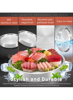 Generic 11 in Stainless Steel Chilled Serving Tray, Silver Cold Serving Tray Platter with Ice Chamber, Iced Serving Tray for Parties, Cooling Shrimp Cocktail Serving Dish for Food Fruit  - Image 3
