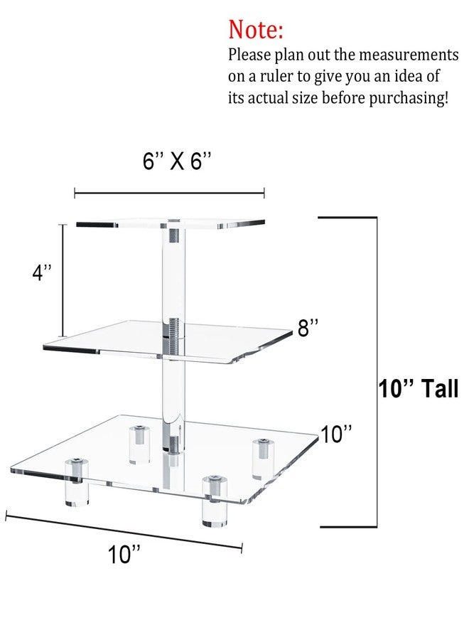 Jusalpha® 3 Tier Strong Acrylic Square Cupcake Stand, Dessert Display Tower (Clear, 1) - Image 3