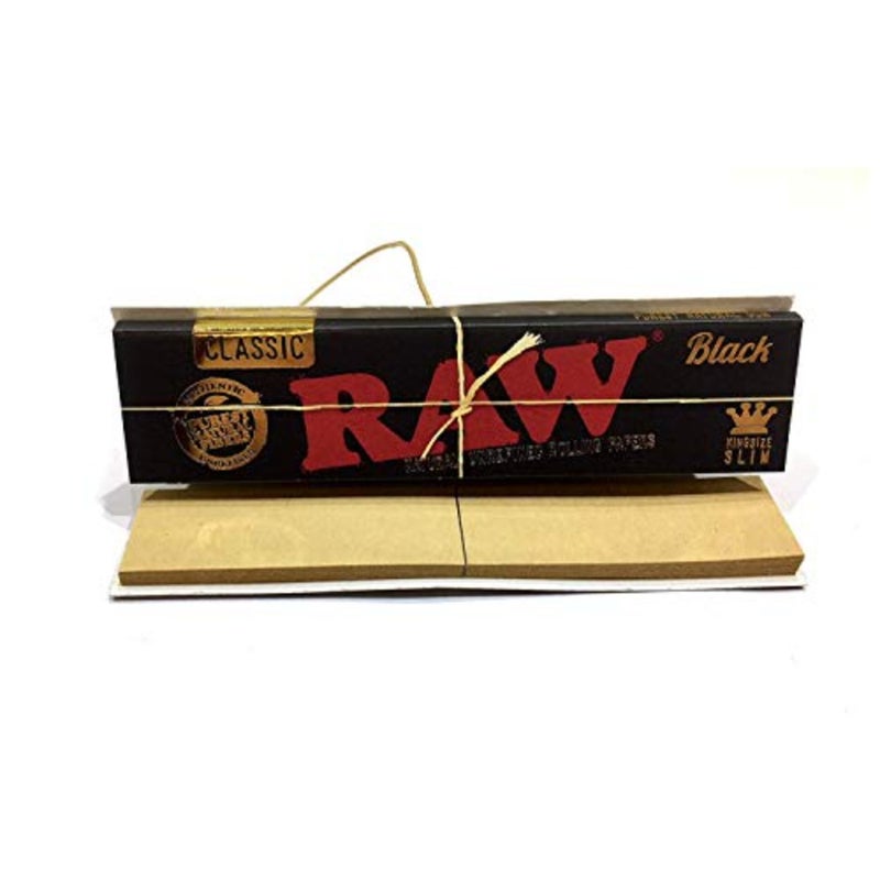 Black Classic Conisseur King Size Slim Rolling Papers + Tips Multibuy Full box 24 Booklets - Image 3
