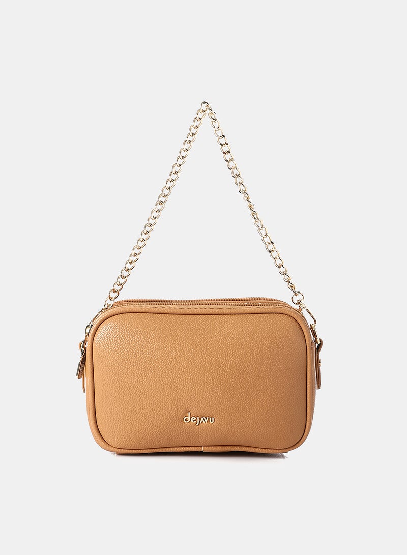 Dejavu Women's Crossbody Bag-LID-DJTX-020-Camel - Image 1