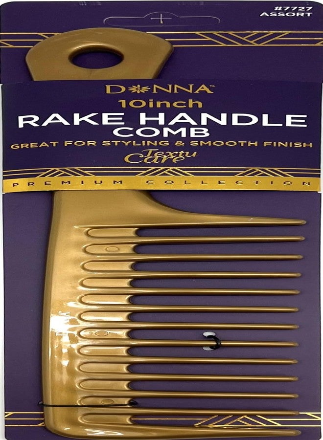 DONNA Rake Handle Comb 10inch, Tooth Comb Detangles Wet or Dry Hair Yellow Color