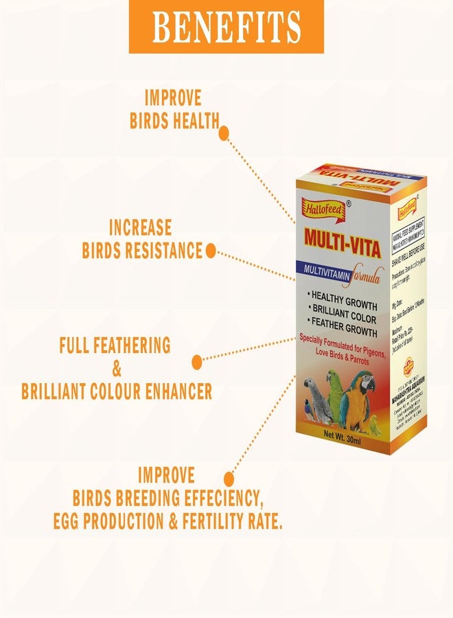 Hallofeed Multi-Vita multivitamin for All Birds for Healthy Growth with Essential Vitamins, Minerals and Amino acids - Image 2