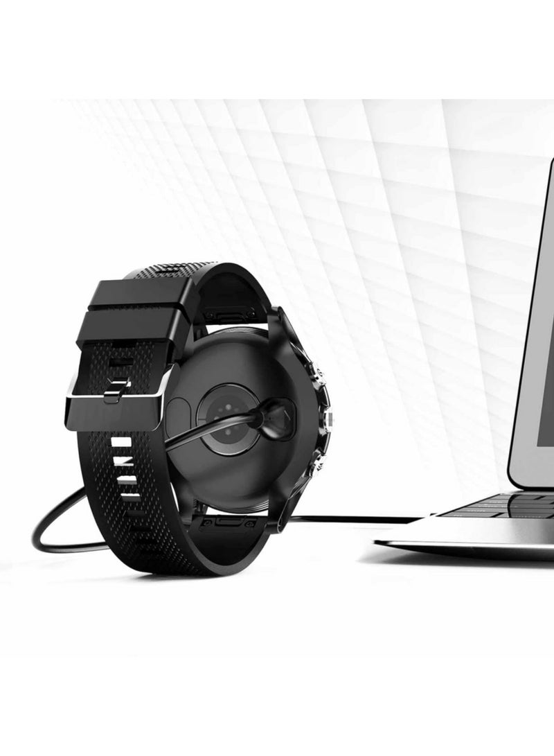 أداندو شاحن USB لساعات Garmin Forerunner 245/55/265/945، وFenix ​​7 7S 7X 6s 6 6X، وكابل شحن سريع لساعات Garmin Approach S40/Instinct Tactical، بطول 100 سم (أسود) - Image 5