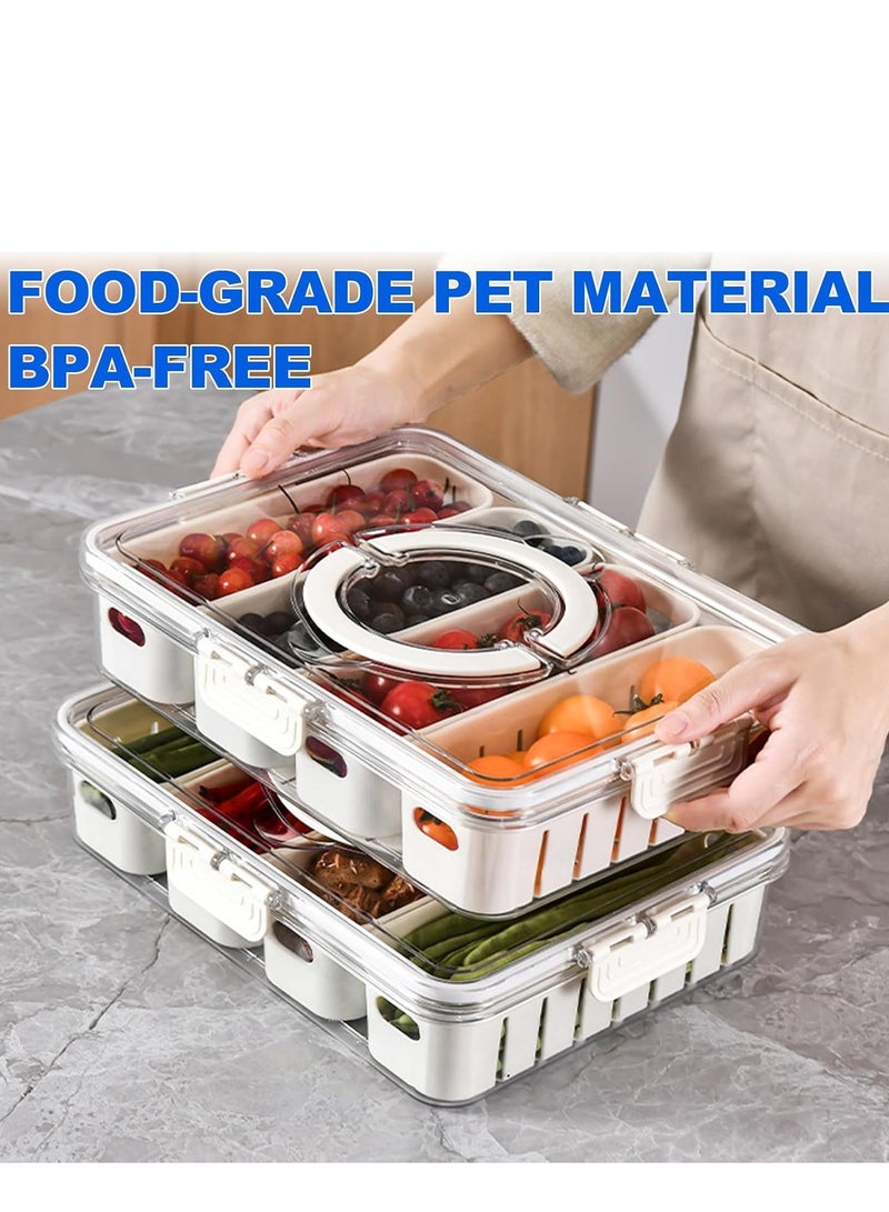 TRASSLE Fruit Storage Containers for Fridge with Lids, Handle and Removable Colanders, Portable Refrigerator Fruit Organizer Bins, BPA-Free Fresh Produce Saver & Food Box  - Image 3