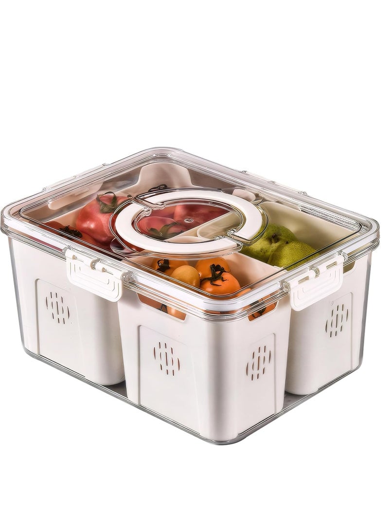 TRASSLE Fruit Storage Containers for Fridge with Lids, Handle and Removable Colanders, Portable Refrigerator Fruit Organizer Bins, BPA-Free Fresh Produce Saver & Food Box  - Image 1