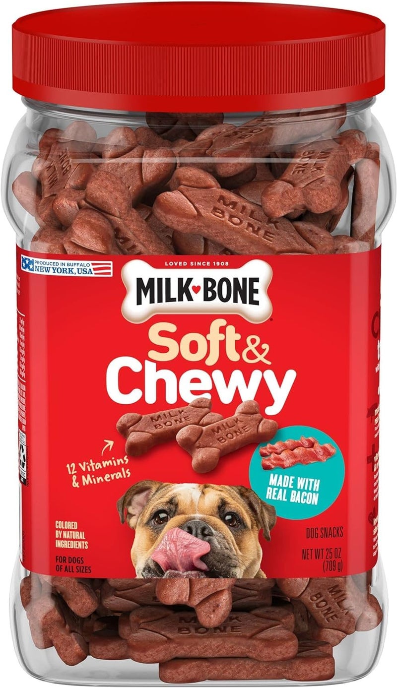 Milk-Bone Soft & Chewy Dog Treats Made with Real Bacon, 25 Ounce - Image 1