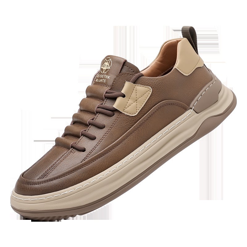 2024 Autumn Mens Thick Sole Casual Shoes Khaki 