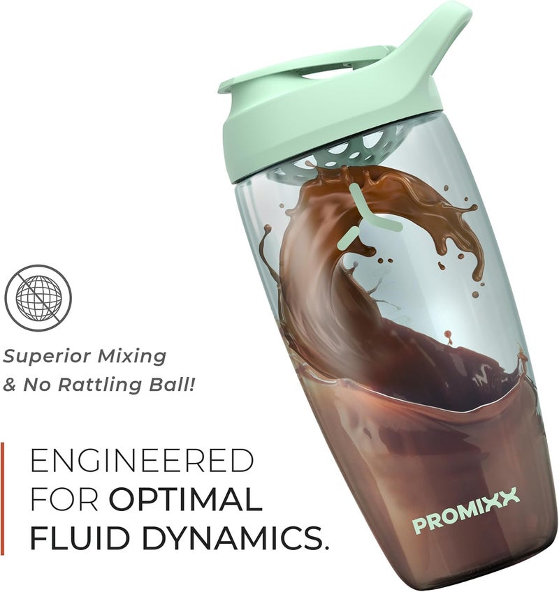 Promixx Pursuit Protein Shaker Bottle - Premium Shaker for Protein Shakes - Lifetime Durability, Leakproof, Odourless - 700ml / 24oz (Stealth Black) - Image 2