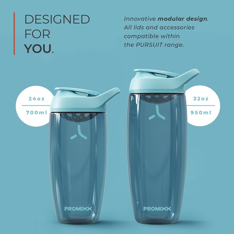 Promixx Pursuit Protein Shaker Bottle - Premium Shaker for Protein Shakes - Lifetime Durability, Leakproof, Odourless - 700ml / 24oz (Stealth Black) - Image 4