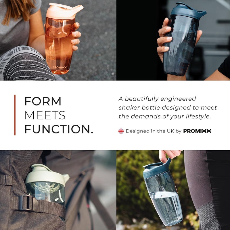 Promixx Pursuit Protein Shaker Bottle - Premium Shaker for Protein Shakes - Lifetime Durability, Leakproof, Odourless - 700ml / 24oz (Stealth Black) - Image 3